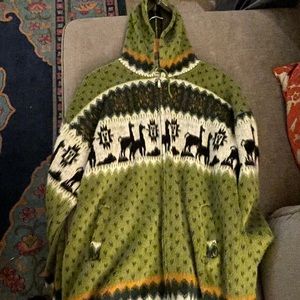 100% wool handmade in Ecuador alpaca zip up jacket